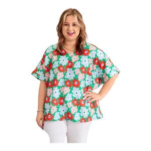 3892 STILL GOING STRONG Top Womens 3X Floral Blouse NWT Cottagecore Romantic
